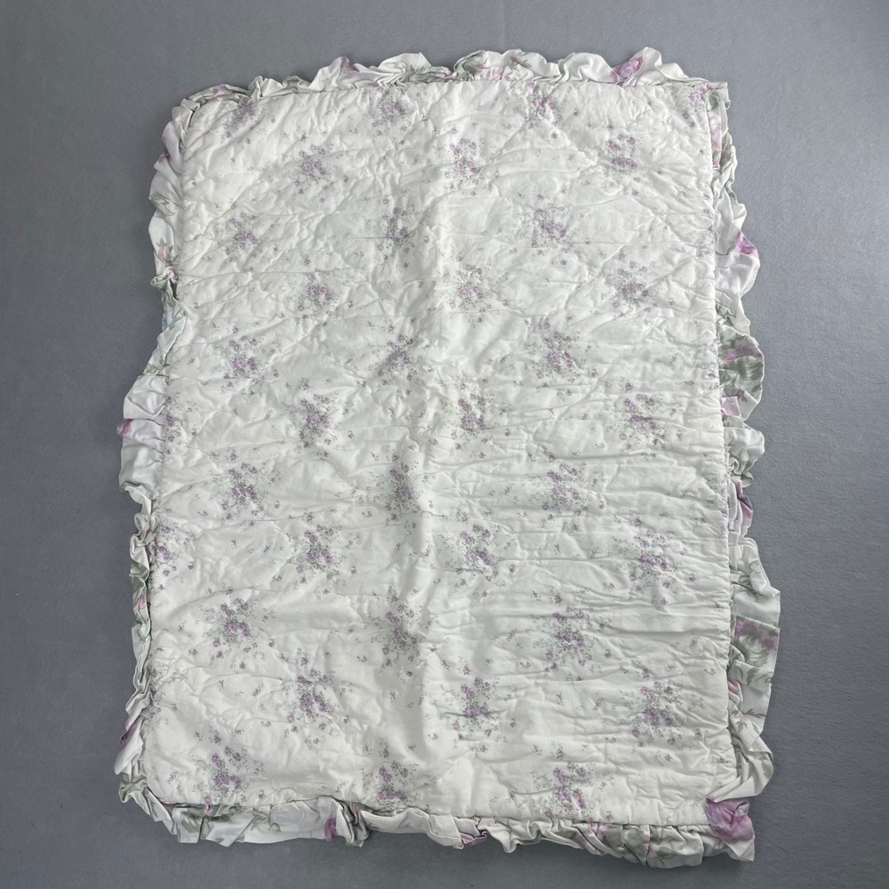 Simply Shabby Chic Quilted Pillowsham Lavender‎ Floral Ruffle Cottagecore